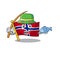 Fishing norway flag is flown on character pole