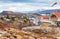 Fishing Norwegian town with colorful wooden houses