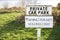 Fishing permit holders only sign post and private car park