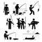 Fishing Pictogram Cliparts