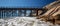 Fishing Pier and boat hoist at Gaviota Beach State Park on the central coast of California USA