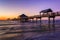 Fishing pier in the Gulf of Mexico at sunset, Clearwater Beach,