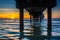 Fishing pier in the Gulf of Mexico at sunset, Clearwater Beach,