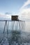 Fishing Pier and Smooth Ocean at Sunrise, Old Wood Pier