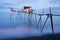 Fishing Pier and Smooth Ocean at Sunrise, Old Wood Pier