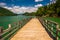 Fishing pier at Watauga Lake, in Cherokee National Forest, Tennessee.