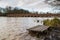 Fishing platform on the edge of Carr Mill Dam.