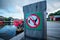 Fishing prohibited sign on a wooden pier