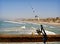 Fishing Rod on an Ocean Pier, California