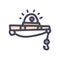 fishing rod sensor color vector doodle simple icon