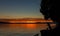 Fishing Rod. Sunset. Silhouette. Geneva Lake. Sky Scape