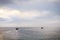 Fishing sail boat in the ocean