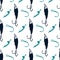 Fishing seamless pattern with spoon-bait and hook