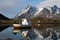 The fishing ship on the lake