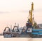 The fishing ships on a decline on a pier on Kamchatka