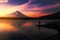 Fishing at Shoji lake with Mt. Fuji