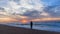 Fishing Silhouetted Beach Ocean Sunrise