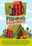 Fishing sport equipment and items, vector