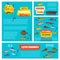 Fishing sport poster and banner template design