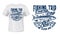 Fishing sport t-shirt print with mackerels shoal