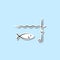 Fishing sticker icon. Simple thin line, outline vector of travel icons for ui and ux, website or mobile application