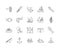 Fishing tackle line icons, signs, vector set, outline illustration concept