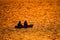 Fishing Teenagers Canoe Dawn Colors