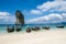 Fishing thai boats and landmark at Po-da island, Krabi Province, Andaman Sea, South of Thailand.