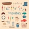 Fishing tools illustration