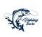 Fishing tour logo, salmon fishing club badge