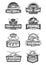 Fishing tournament and fishery gear icons