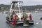 Fishing vessel returning to port in Newport Oregon