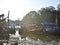 Fishing vessels moored in the canal