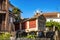 Fishing village of Combarro with the typical granary horreos. Galicia, Spain