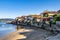 Fishing village of Combarro with the typical granary horreos. Galicia, Spain