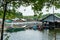 Fishing village in Thailand with boats and metal roofs