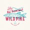 Fishing Wild Pike. Abstract Vector Sign, Symbol or Logo Template. Hand Drawn Pike Fish and Fishing Rods with Retro