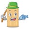 Fishing wooden cutting board mascot cartoon