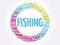 Fishing word cloud collage, concept background