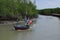 Fishingboat at the mangrove everglades in a small fishermans village