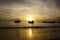 Fishingboats infront of sunset