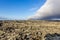 Fissured lava field in southern Iceland near Reykjavik