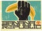 Fist and banana. Banana Republic Vintage label