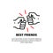Fist bump icon. Best friends. Friendship. Vector on isolated white background. EPS 10