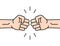 Fist bump icon hand. Strong fight vector friendship bro flat fist bump icon desing