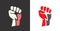 Fist clenched. Power, strength icon logo vector