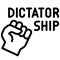 Fist with dictatorship text icon, Protest related vector