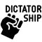 Fist with dictatorship text icon, Protest related vector