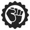 Fist emblem. Power fight sign. Uprising symbol