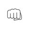 Fist, forward punch line icon, outline vector sign, linear pictogram isolated on white.